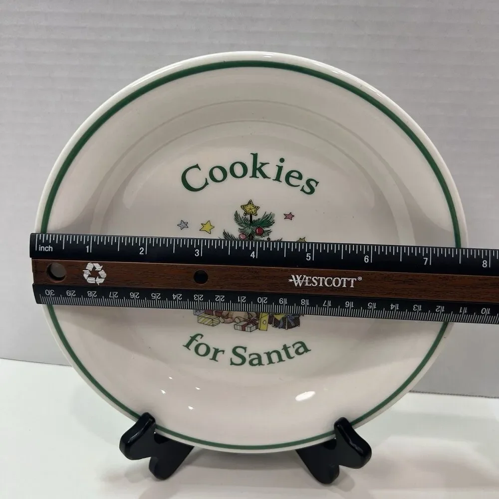 Cookies for Santa Christmas Plate Nikko Japan 8” Christmas Tree Holiday